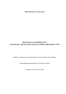 segurança da informação: estudo de caso da aplicação da