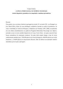 1 A LÍNGUA PORTUGUESA NO TEMPO E NO ESPAÇO: contato