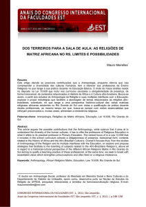 dos terreiros para a sala de aula: as religiões de matriz africana no