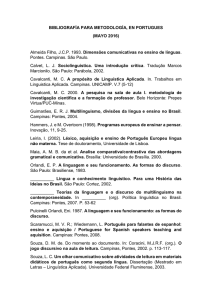 BIBLIOGRAFÍA PARA METODOLOGÍA, EN PORTUGUES (MAYO