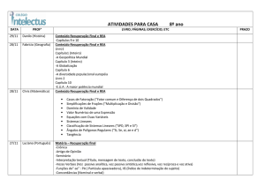 ATIVIDADES PARA CASA 8º ano