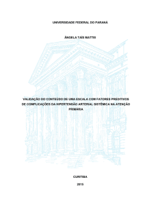 validação do conteúdo de uma escala com fatores preditivos de