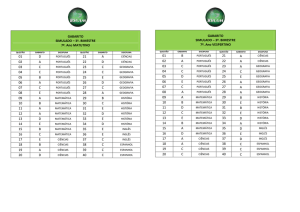 GABARITO SIMULADO – 3º. BIMESTRE 7º. Ano MATUTINO 01 D 21