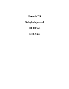 Humulin R Solução injetável 100 UI/mL Refil 3 mL