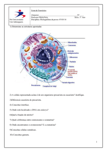 1 1) Determine as estruturas apontadas 2) A célula representada