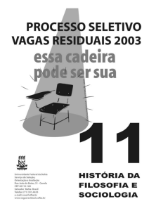 Filosofia (Lic. e Bac.) - Vagas Residuais