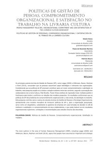 POLÍTICAS DE GESTÃO DE PESSOAS, COMPROMETIMENTO