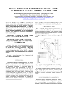 SISTEMA DE CONTROLE DE LUMINOSIDADE DE UMA LÂMPADA