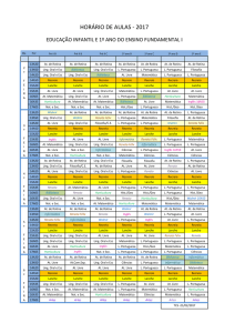 Horário de aulas - tarde - EI e 1o/ FI