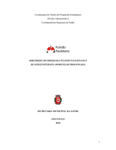 Diretrizes do programa Pulmão Paulistano e de Oxigenoterapia