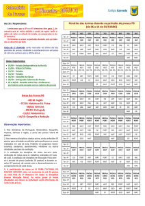 Calendário – 3o Bimestre/2004