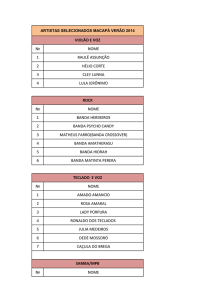 № NOME 1 RAULÊ ASSUNÇÃO 2 HÉLIO CORTE 3 CLEY LUNNA 4