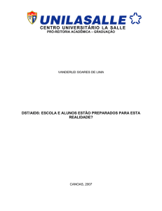 DST/AIDS: ESCOLA E ALUNOS ESTÃO PREPARADOS PARA