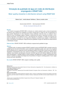 Simulação da qualidade de água em redes de