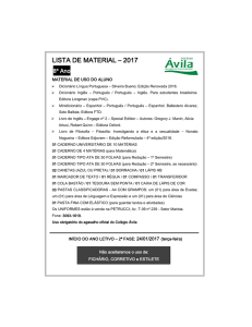 Lista de Material – 2017 – 8ª Ano