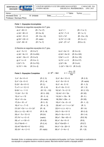 atividade avaliativa extra 2 -iii unidade - eq. 2º grau