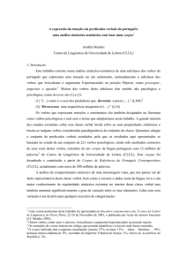 uma análise sintáctico-semântica com base num corpus* Amál