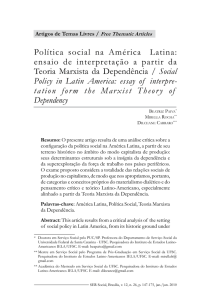 Política social na América Latina: ensaio de interpretação a partir da