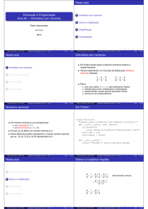 Introdução à Programação Aula 23 — Aritmética com racionais