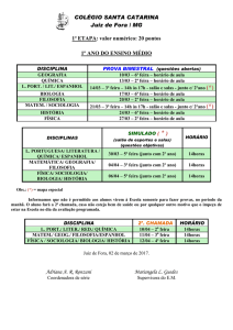 Clique e confira o horário de provas do 1º bimestre