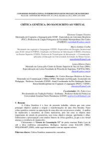 CR+ìTICA GEN+ëTICA DO MANUSCRITO AO