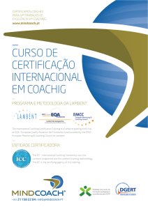 CURSO DE CERTIFICAÇÃO INTERNACIONAL EM COACHING DA