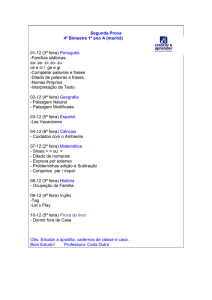 Segunda Prova 4º Bimestre 1º ano A (manhã)