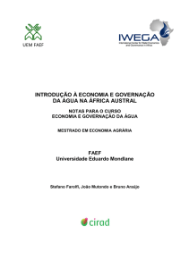 introdução à economia e governação da água na áfrica