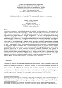 A alimentação frente às “demandas”
