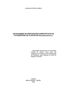 Antagonismo de preparações homeopáticas na fotossíntese de