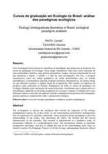 Cursos de graduação em Ecologia no Brasil: análise dos