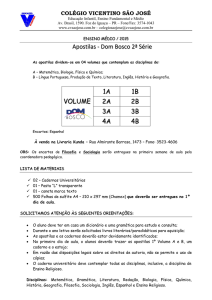 Apostilas - Dom Bosco 2ª Série VOLUME 1A 1B 2A 2B 3A 3B 4A 4B