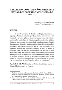 a teoria da constituição em hegel: a divisão dos poderes na filosofia