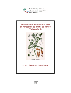 Relatório de Execução do ensaio de variedades de ervilha de pombo