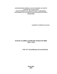A forma no edifício residencial vertical em Natal 1969 a 2000