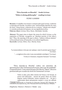 77 Diaphonía, Volume I, Número I. Toledo - 2015 “Ética fazendo