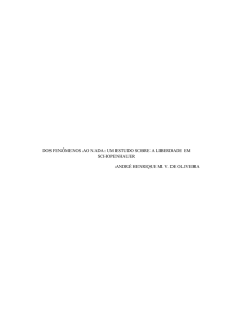 dos fenômenos ao nada: um estudo sobre a liberdade em