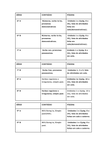 SÉRIE CONTEÚDO PÁGINA 6º A Números, verbo to be, pronomes