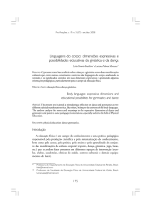 Linguagens do corpo: dimensões expressivas e