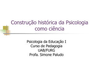 Construção histórica da Psicologia como ciência - SaberCom