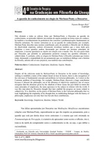 A questão do conhecimento no elogio de Merleau