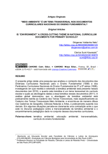 “MEIO AMBIENTE” É UM TEMA TRANSVERSAL NOS