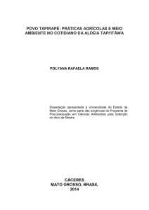 povo tapirapé: práticas agrícolas e meio ambiente no