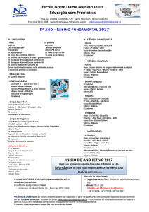 8º Ano - Escola Notre Dame Menino Jesus