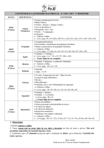 conteúdos e calen se calendário das provas - 4º