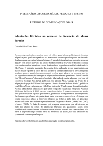 RESUMOS COMUNICAÇÕES ORAIS 1º SEMINÁRIO DISCURSO