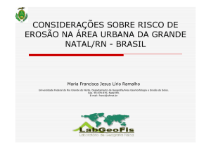 considerações sobre risco de erosão na área urbana da grande natal