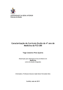 Caracterização do Currículo Oculto do 4º ano de Medicina da FCS