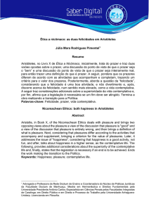 Ética a nicômaco: as duas felicidades em Aristóteles Júlia Mara