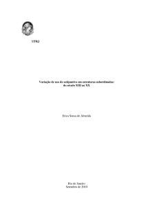 UFRJ Variação de uso do subjuntivo em estruturas subordinadas